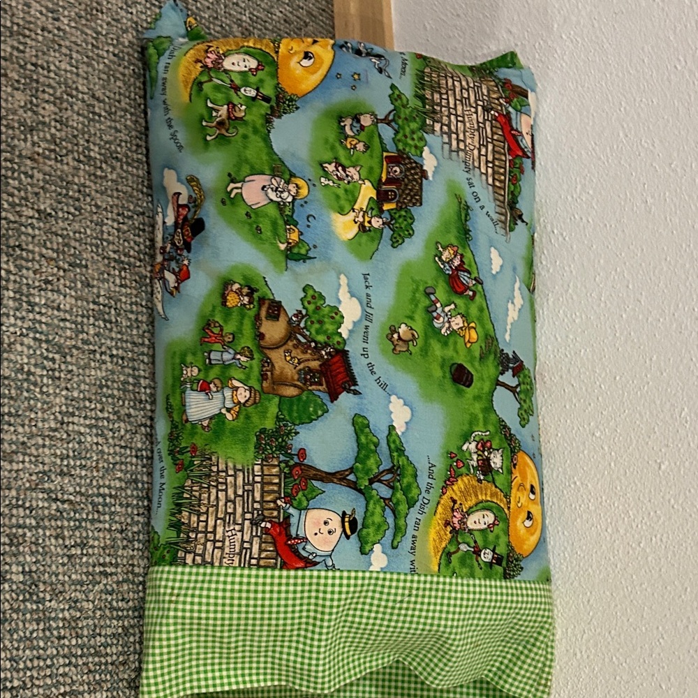 Colorful Nursery Pillow with Storybook Print